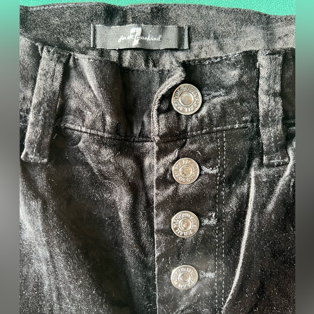 7 For All Mankind Black Velvet Pants